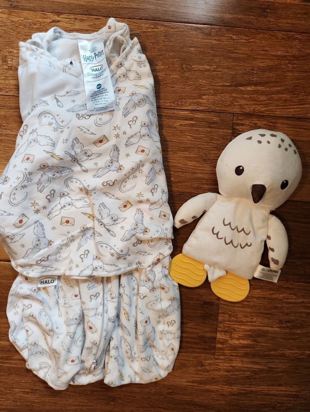HALO Harry Potter Hedwig 100% Cotton Sleepsack Swaddle, Newborn And Sensory Toy